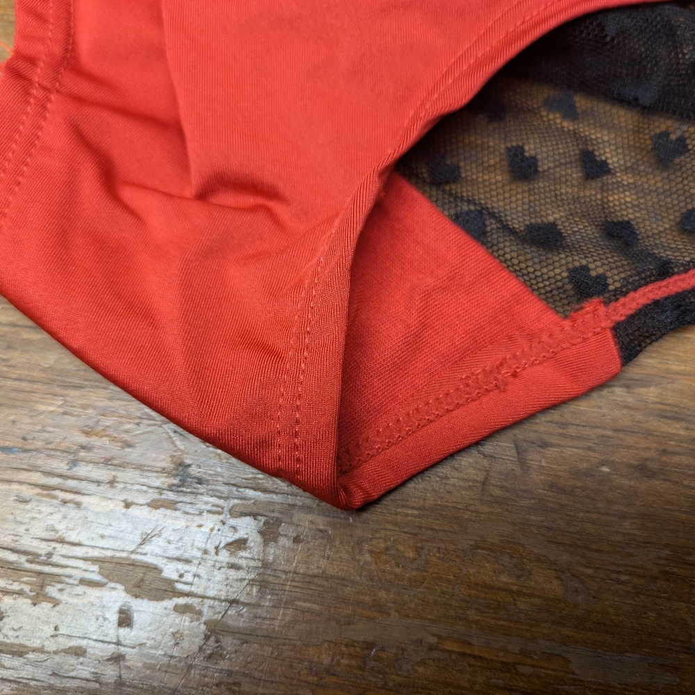 Jr L Joe Boxer Hipster Panties Red & black heart back, mirror sequence nwt - Picture 3 of 4